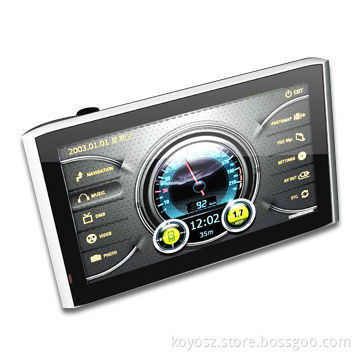 Latest GPS with FM, Stereo Earphone Port, Built-in Hi-Fi Speaker and AV In Function